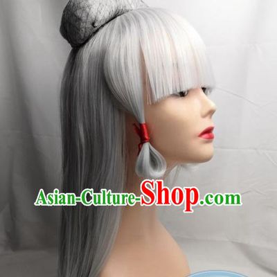 The Legend Of Zelda Unparalleled Apocalypse Young Impa Cos Wig Silver White Long Fake Hair