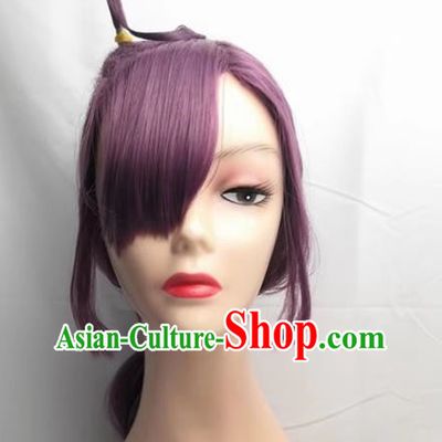 Cosplay Wig Set Xiaochun Chloe COS PokÉMon Journey 1716 Purple Lantern Braid Custom Fake Hair