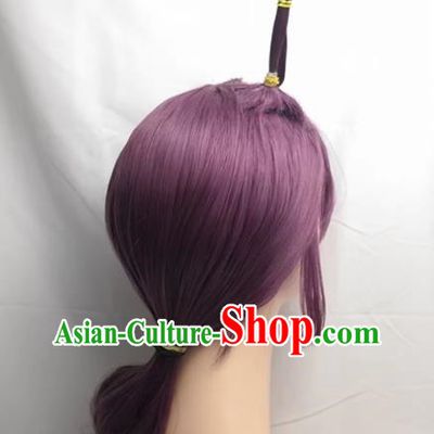 Cosplay Wig Set Xiaochun Chloe COS PokÉMon Journey 1716 Purple Lantern Braid Custom Fake Hair