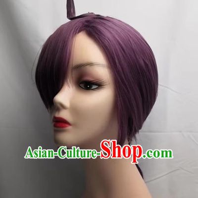 Cosplay Wig Set Xiaochun Chloe COS PokÉMon Journey 1716 Purple Lantern Braid Custom Fake Hair