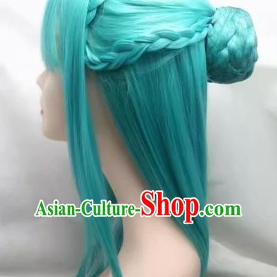 One Piece Xiaozi COS Wig Green Style Braid Anime Cosplay Customization