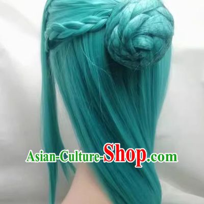 One Piece Xiaozi COS Wig Green Style Braid Anime Cosplay Customization