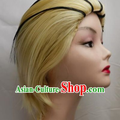 Cosplay Wig Set Kirabi COS Naruto 613 Yellow Back Head Dyed Short Custom Fake Hair
