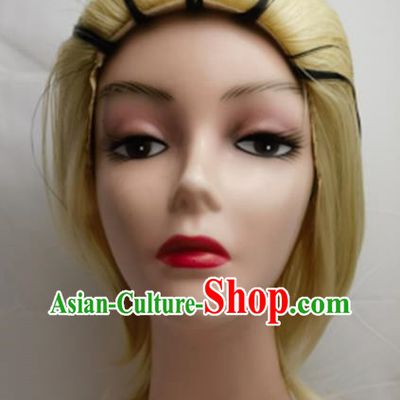Cosplay Wig Set Kirabi COS Naruto 613 Yellow Back Head Dyed Short Custom Fake Hair