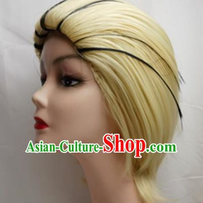 Cosplay Wig Set Kirabi COS Naruto 613 Yellow Back Head Dyed Short Custom Fake Hair