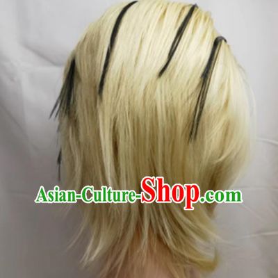Cosplay Wig Set Kirabi COS Naruto 613 Yellow Back Head Dyed Short Custom Fake Hair