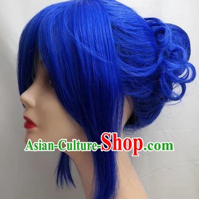 COSPLAY Wig Gemini Princess COS Lianyin Blue Roman Curly Wig Custom Made