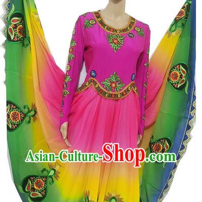 China Xinjiang dance costume big swing gradient dress