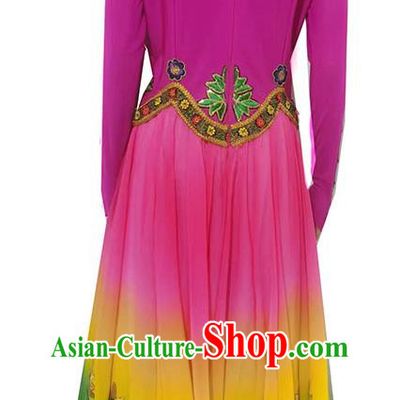 China Xinjiang dance costume big swing gradient dress