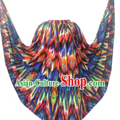 Blue China Xinjiang Dance Costume Uyghur Adelaide Swing Skirt