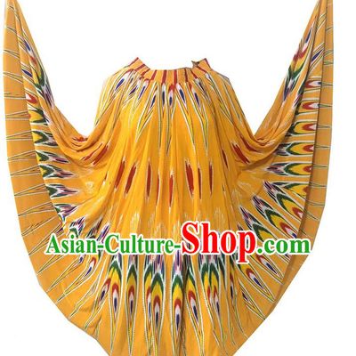 Yellow China Xinjiang dance costume Uyghur Adelaide large swing skirt
