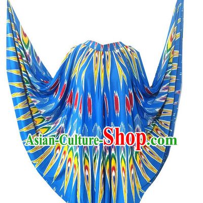 Light Blue China Xinjiang Dance Costume Uyghur Adelaide Swing Skirt