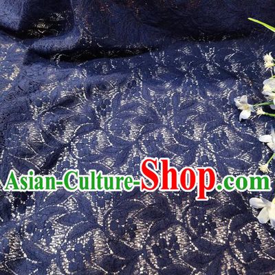 Top Hollowed Out Hawthorn Pattern Dark Blue Lace Material Costume Cloth Dress Lace Fabric