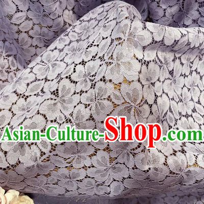 Top Cheongsam Stretch Cloth Lilac Lace Material Hollowed Out Lace Material