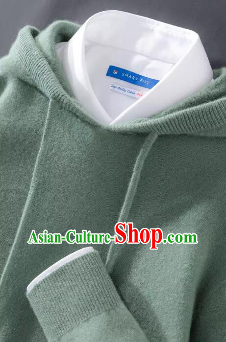 Green Hoodie Jacket Top Grade Sweater Men Winter Woolen Knitted Sweater Green Hoodie Jacket Top Grade Sweater Men Winter Woolen Knitted Sweater