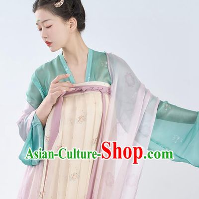 China Ancient Palace Lady Replica Costumes Traditional Hanfu Silk Ruqun Dress Tang Dynasty Princess Clothing