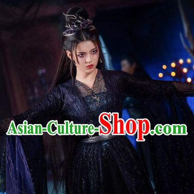 Xian Xia Drama Demon Queen Chong Zi Costumes Ancient Chinese Swordswoman Dress Clothing
