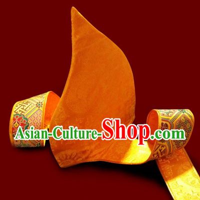 Traditional Tibetan Monk Hat Tsongkhapa Guru Yellow Headwear