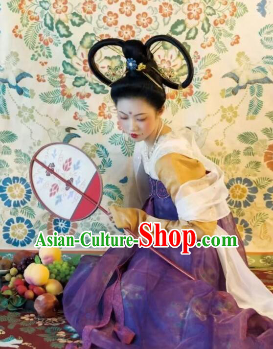 Chinese Tang Dynasty Princess Garments Ancient Young Lady Costumes Classical Dance Hanfu Dress Chinese Tang Dynasty Princess Garments Ancient Young Lady Costumes Classical Dance Hanfu Dress
