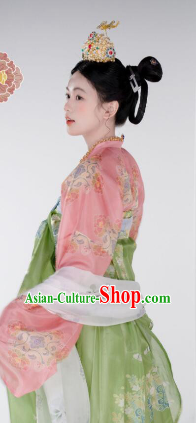 Chinese Tang Dynasty Princess Garments Clothing Ancient Palace Beauty Costumes Li Jingxun Hanfu Dress Chinese Tang Dynasty Princess Garments Clothing Ancient Palace Beauty Costumes Li Jingxun Hanfu Dress