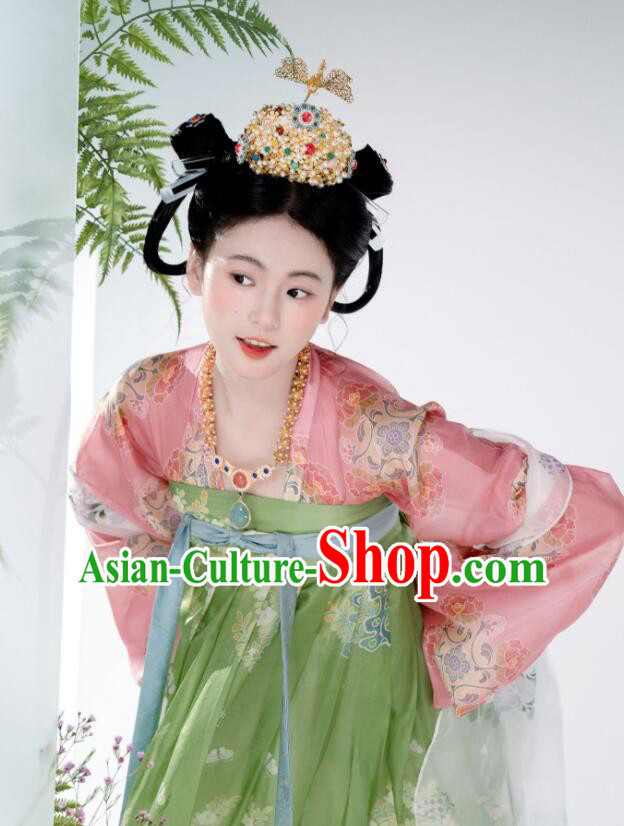 Chinese Tang Dynasty Princess Garments Clothing Ancient Palace Beauty Costumes Li Jingxun Hanfu Dress Chinese Tang Dynasty Princess Garments Clothing Ancient Palace Beauty Costumes Li Jingxun Hanfu Dress