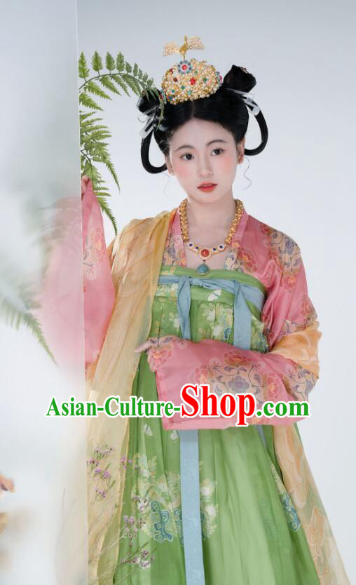 Chinese Tang Dynasty Princess Garments Clothing Ancient Palace Beauty Costumes Li Jingxun Hanfu Dress Chinese Tang Dynasty Princess Garments Clothing Ancient Palace Beauty Costumes Li Jingxun Hanfu Dress