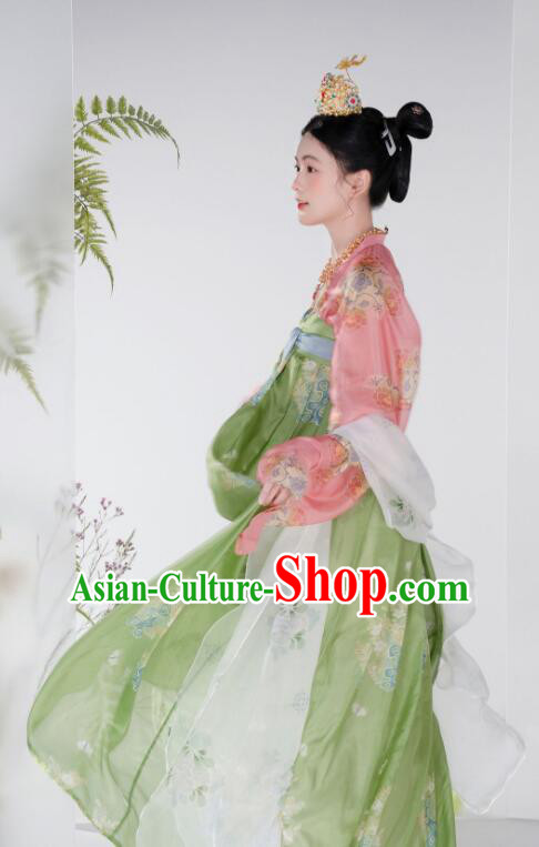 Chinese Tang Dynasty Princess Garments Clothing Ancient Palace Beauty Costumes Li Jingxun Hanfu Dress Chinese Tang Dynasty Princess Garments Clothing Ancient Palace Beauty Costumes Li Jingxun Hanfu Dress