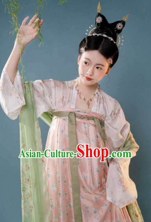 Chinese Classical Hanfu Dress Tang Dynasty Princess Garments Clothing Ancient Palace Beauty Costumes Chinese Classical Hanfu Dress Tang Dynasty Princess Garments Clothing Ancient Palace Beauty Costumes