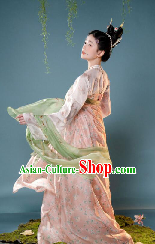 Chinese Classical Hanfu Dress Tang Dynasty Princess Garments Clothing Ancient Palace Beauty Costumes Chinese Classical Hanfu Dress Tang Dynasty Princess Garments Clothing Ancient Palace Beauty Costumes