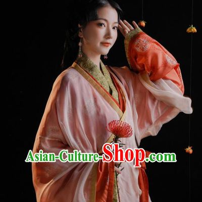 Chinese Ancient Palace Beauty Costumes Court Woman Red Hanfu Dress Han Dynasty Empress Garments Clothing