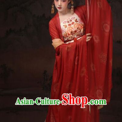 Chinese Tang Dynasty Imperial Consort Garments Ancient Empress Clothing Traditional Hanfu Dress Palace Costumes Complete Set