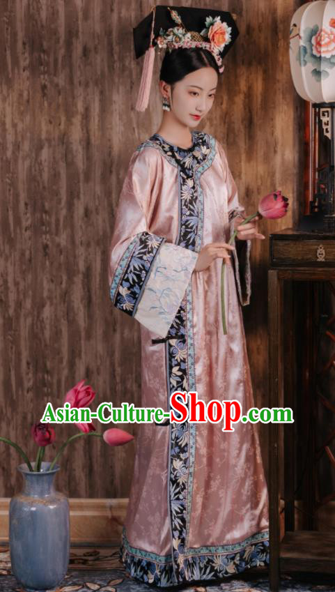 Chinese Qing Dynasty Princess Garment Costumes Ancient Empress Pink Dress Court Woman Clothing Chinese Qing Dynasty Princess Garment Costumes Ancient Empress Pink Dress Court Woman Clothing