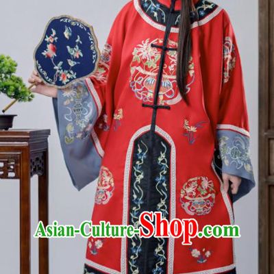 Chinese Ancient Noble Woman Costumes Traditional Clothing Ming Dynasty Young Lady Red Blouse and Beige Skirt Complete Set