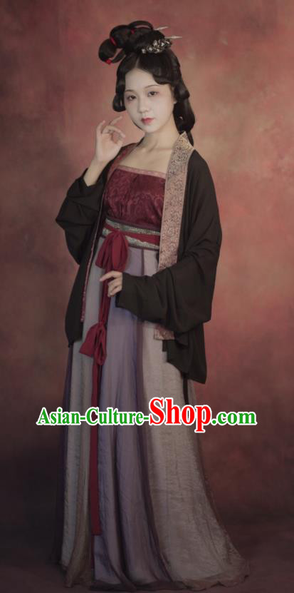 Chinese Traditional Hanfu Garment Costumes Song Dynasty Noble Woman Clothing Ancient Young Mistress Dresses Chinese Traditional Hanfu Garment Costumes Song Dynasty Noble Woman Clothing Ancient Young Mistress Dresses