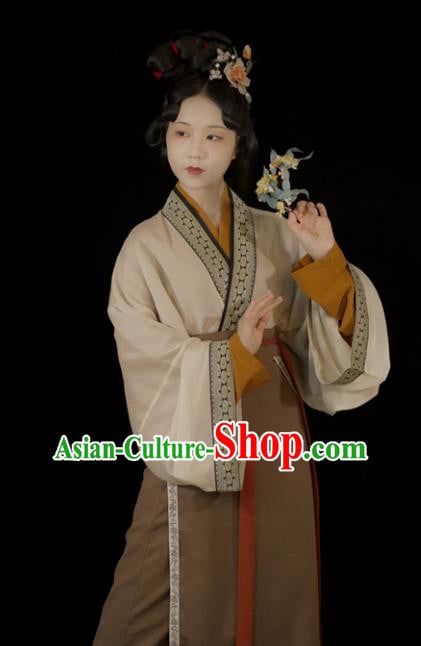 Chinese Traditional Hanfu Dress Costumes Song Dynasty Noble Lady Clothing Ancient Young Beauty Garments Chinese Traditional Hanfu Dress Costumes Song Dynasty Noble Lady Clothing Ancient Young Beauty Garments