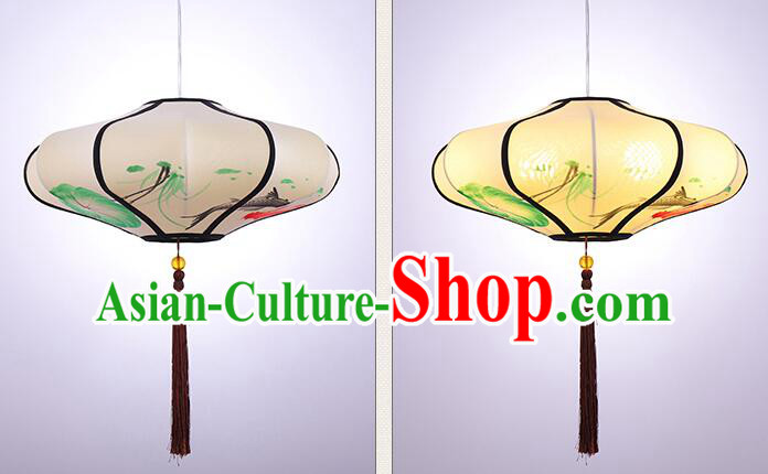 Hand Painting Lotus Koi Lantern Traditional Hanging Lanern Chinese Palace Lantern Hand Painting Lotus Koi Lantern Traditional Hanging Lanern Chinese Palace Lantern