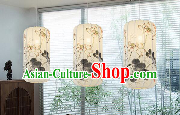 Chinese Classical Ceiling Lamp Palace Lantern Hand Painting Lotus Fish Lantern Chinese Classical Ceiling Lamp Palace Lantern Hand Painting Lotus Fish Lantern