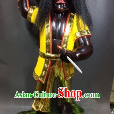 Handmade Wood Carving Na Tuk Kong Sculpture Malaysian God Statue