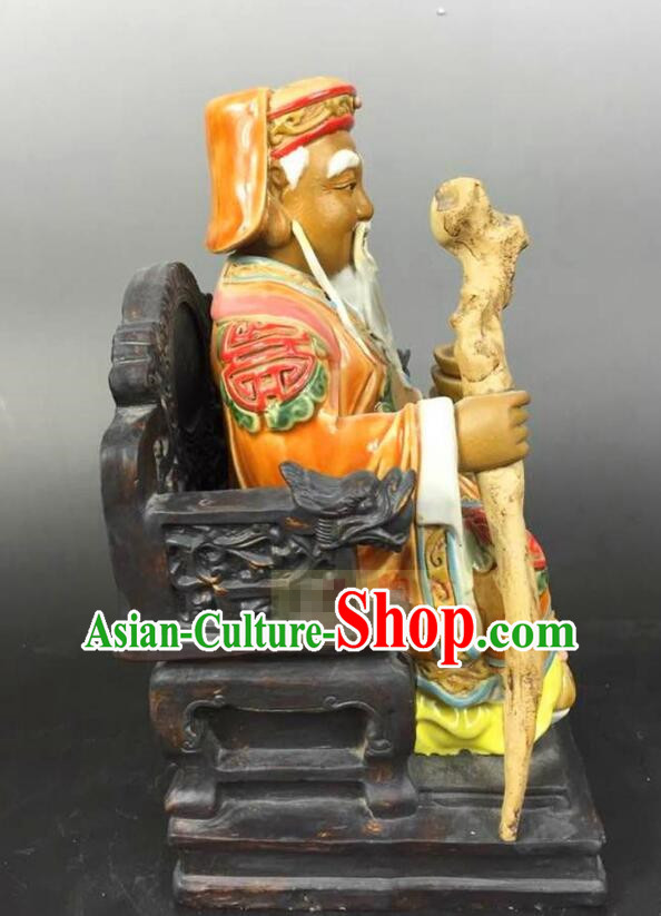 Chinese Shi Wan Ceramics Statue God of Earth Statue Handmade Shiwan Figurine Chinese Shi Wan Ceramics Statue God of Earth Statue Handmade Shiwan Figurine