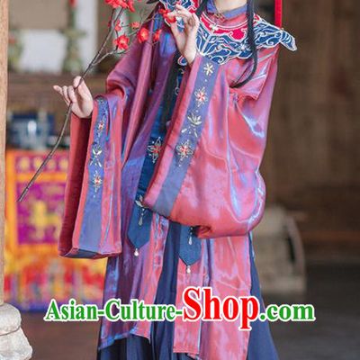 Chinese Ming Dynasty Noble Lady Garment Costumes Ancient Patrician Woman Long Gown and Skirt Complete Set