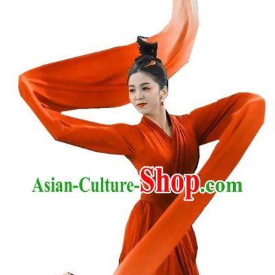 Chinese Classical Dance Clothing 2023 Spring Festival Gala Red Dress Water Sleeve Dance Costume