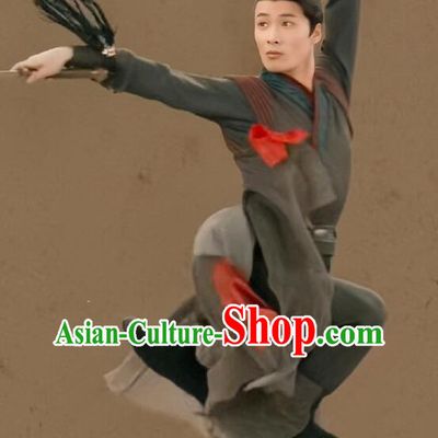 Chinese Ancient Swordsman Black Garments Classical Dance Clothing 2023 Spring Festival Gala Man Dance Costumes