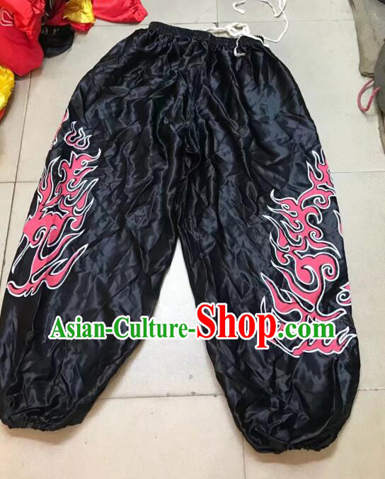 Chinese Handmade Black Lion Trousers Professional Lion Dancer Printing Pants Kung Fu Pants Chinese Handmade Black Lion Trousers Professional Lion Dancer Printing Pants Kung Fu Pants