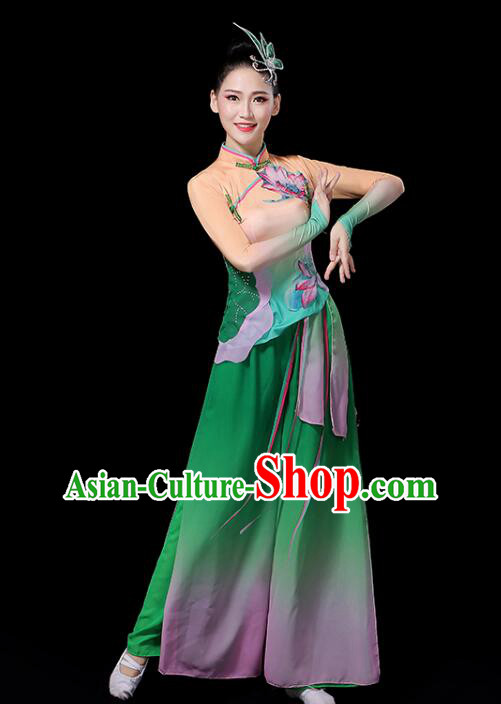 Chinese Yangko Dance Clothing Women Group Dance Fashion Folk Dance Outfit Lotus Dance Costumes Chinese Yangko Dance Clothing Women Group Dance Fashion Folk Dance Outfit Lotus Dance Costumes