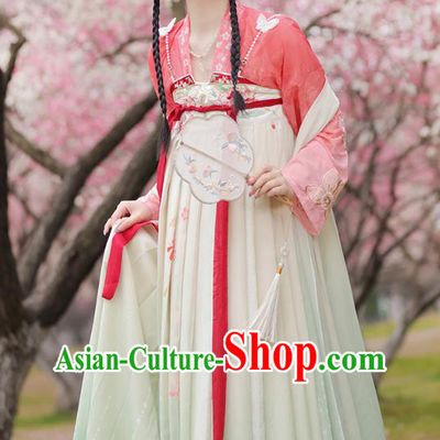 Chinese Ancient Young Woman Costume Traditional Ruqun Dress Tang Dynasty Princess Clothing