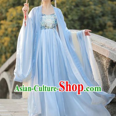 Chinese Traditional Hezi Dress Ancient Hanfu Fairy Clothing Tang Dynasty Young Woman Costumes