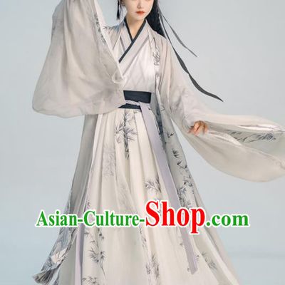 Chinese Song Dynasty Young Childe Costumes Traditional Hanfu Ruqun Ancient Swordsman Clothing