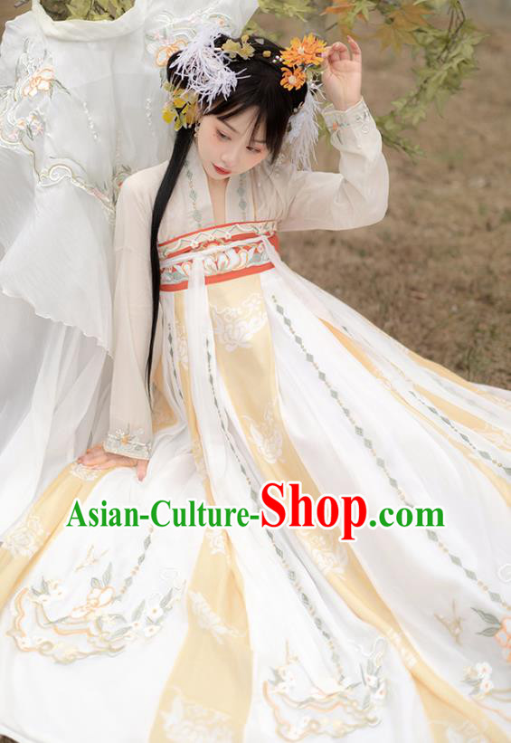 Chinese Traditional Hanfu Dresses Ancient Fairy Clothing Tang Dynasty Royal Princess Costumes Chinese Traditional Hanfu Dresses Ancient Fairy Clothing Tang Dynasty Royal Princess Costumes
