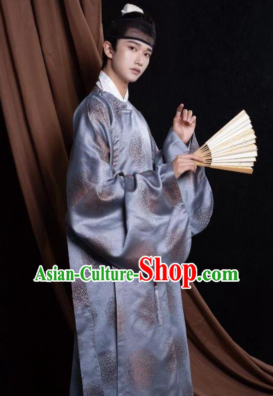 Chinese Ming Dynasty Daily Round Necked Gown Ancient Scholar Clothing for men Chinese Ming Dynasty Daily Round Necked Gown Ancient Scholar Clothing for men