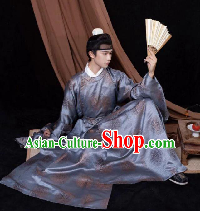Chinese Ming Dynasty Daily Round Necked Gown Ancient Scholar Clothing for men Chinese Ming Dynasty Daily Round Necked Gown Ancient Scholar Clothing for men